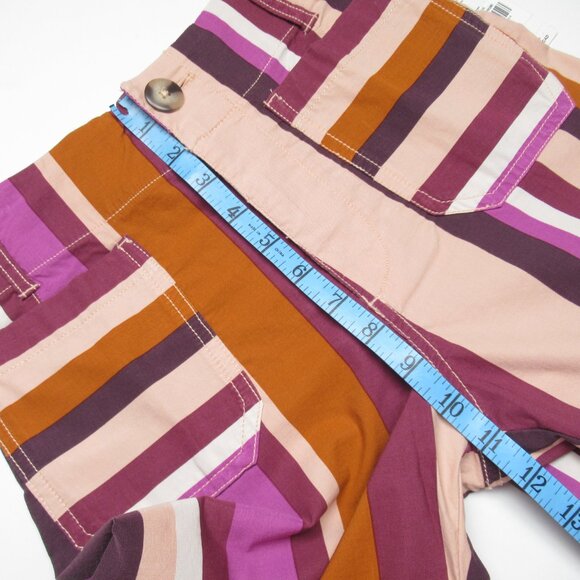 Anthropologie The Colette Cropped Wide-Leg Pants by Maeve Plum Stripe 24 - Picture 9 of 13